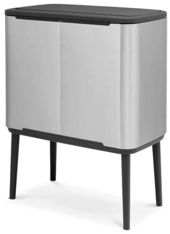 Кош за боклук Brabantia Bo Touch 651115, 11+23 л, Леко затваряне, Противоплъзгаща основа, Устойчив на пръстови отпечатъци, Инокс/Мат