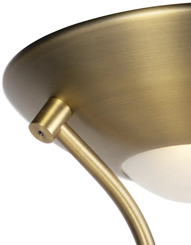 Подова лампа бронз с лампа за четене с LED и димер - Diva 2