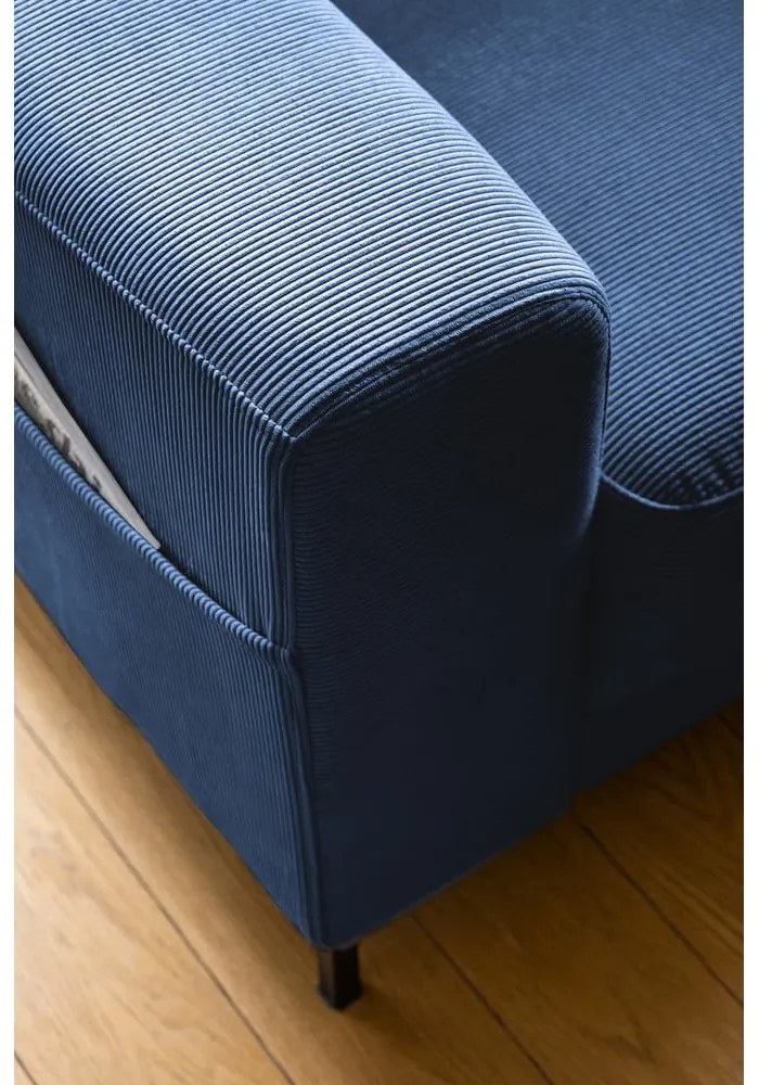 Тъмносиньо кресло от рипсено кадифе Lofty Lilly – Miuform