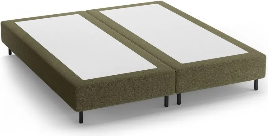 Зелено двойно легло 160x200 cm тапицирано без табла Whale – Micadoni
