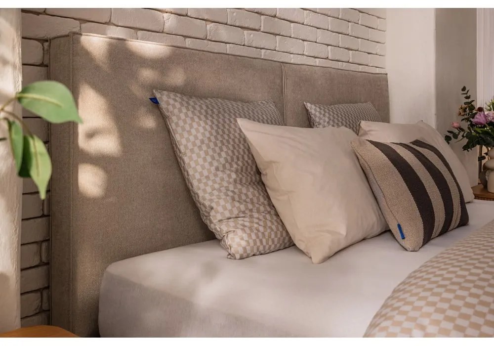 Боксспринг легло в кафяво-сив цвят с място за съхранение 180x200 cm Elva Bold – Bonami Selection