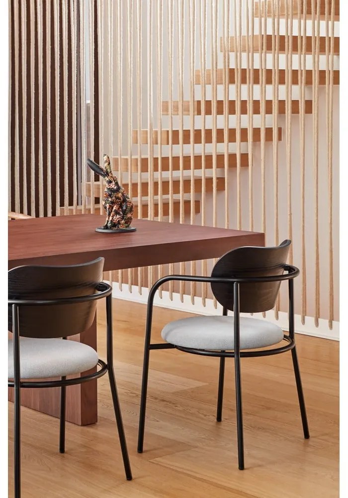 Черно-сив трапезен стол в декор от пепел Eclipse - Teulat