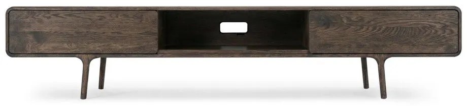 Кафява маса за телевизор от масивен дъб 220x45x45 cm Fawn – Gazzda