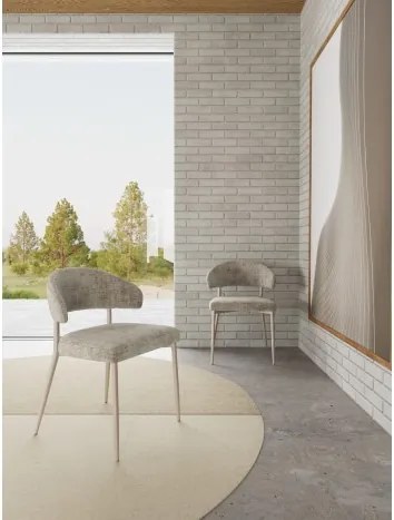 ИРИС Бежово (тъкан Juto 4)/сивобежова крака (кашмир) - МОДЕРЕН ТАПИЦИРАН СТОЛ ЗА БОХО ДНЕВНА/ТРАПЕЗАРИЯ