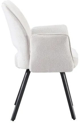 ТУЛИП Светло бежово (тъкан UF980-02) - МОДЕРЕН ТАПИЦИРАН СТОЛ С ПОДЛАКЪТНИЦИ ЗА ДНЕВНА/ТРАПЕЗАРИЯ/ОФИС ЛОФТ