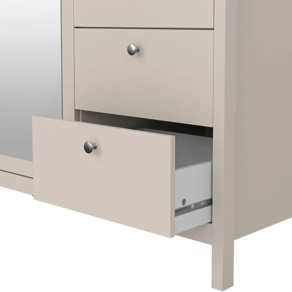 Сиво-бежов гардероб с огледало 150x199x58 cm Madrid – Tvilum