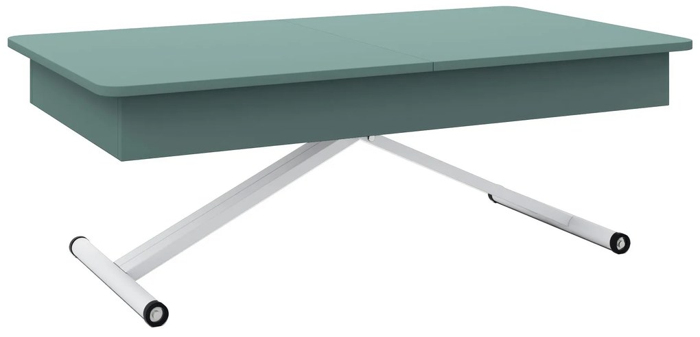 Разтегателна маса с повдигащ механизъм МОХИТО - МДФ мат зелен дъск блу