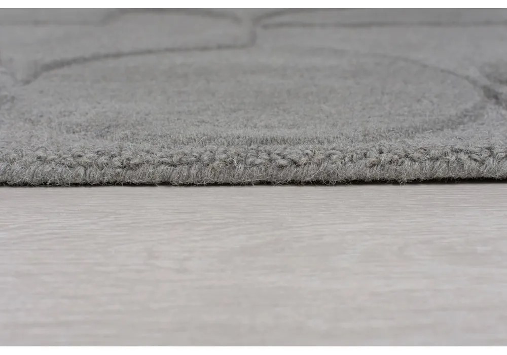 Кръгъл килим от сива вълна ø 160 cm Gigi - Flair Rugs