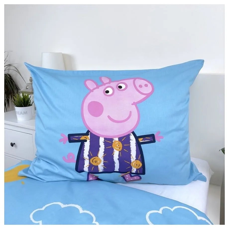 Единично памучно детско спално бельо със светещ ефект 140x200 cm Peppa Pig – Jerry Fabrics