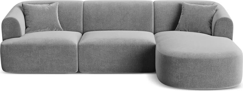 Светлосив кадифен ъглов диван (десен ъгъл) Campi – Cosmopolitan Design