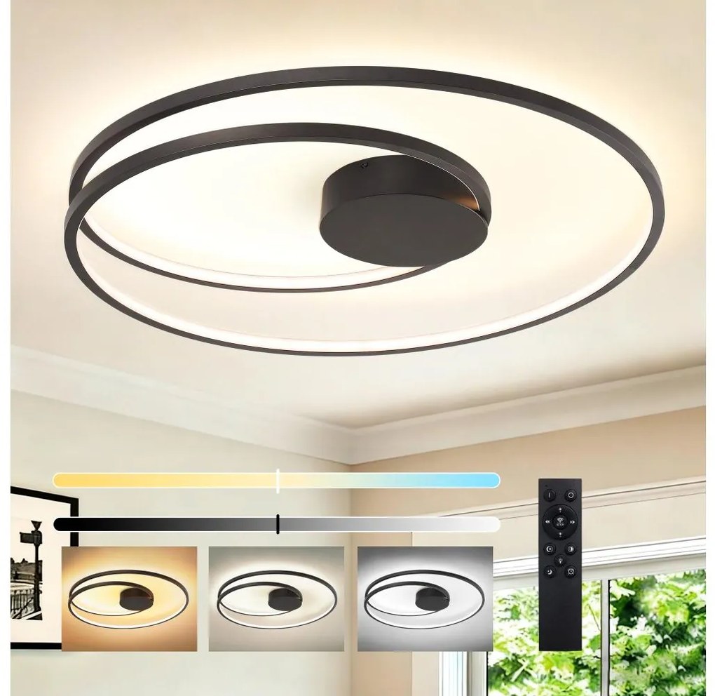 Brilagi- Димируемо LED таванно осветително тяло TWISTER LED/105W/230V Ø100 см черно + ДУ