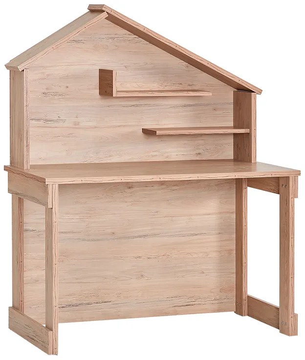 Детско бюро Carmen MY HOUSE, 120х149х60 см, 2 рафта, USB + Type C, Кафяв/натурален