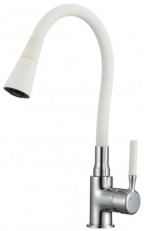 Стоящ смесител за кухня, HAVANA WHITE, Inter Ceramic, ICF 7108223, с огъващ душ