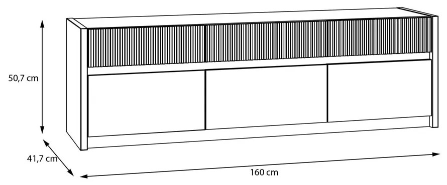 ТВ ШКАФ СКУЕЪР С LED-ОСВЕТЛЕНИЕ 160/41,5/50,7 СМ HOM'IN 67553030186