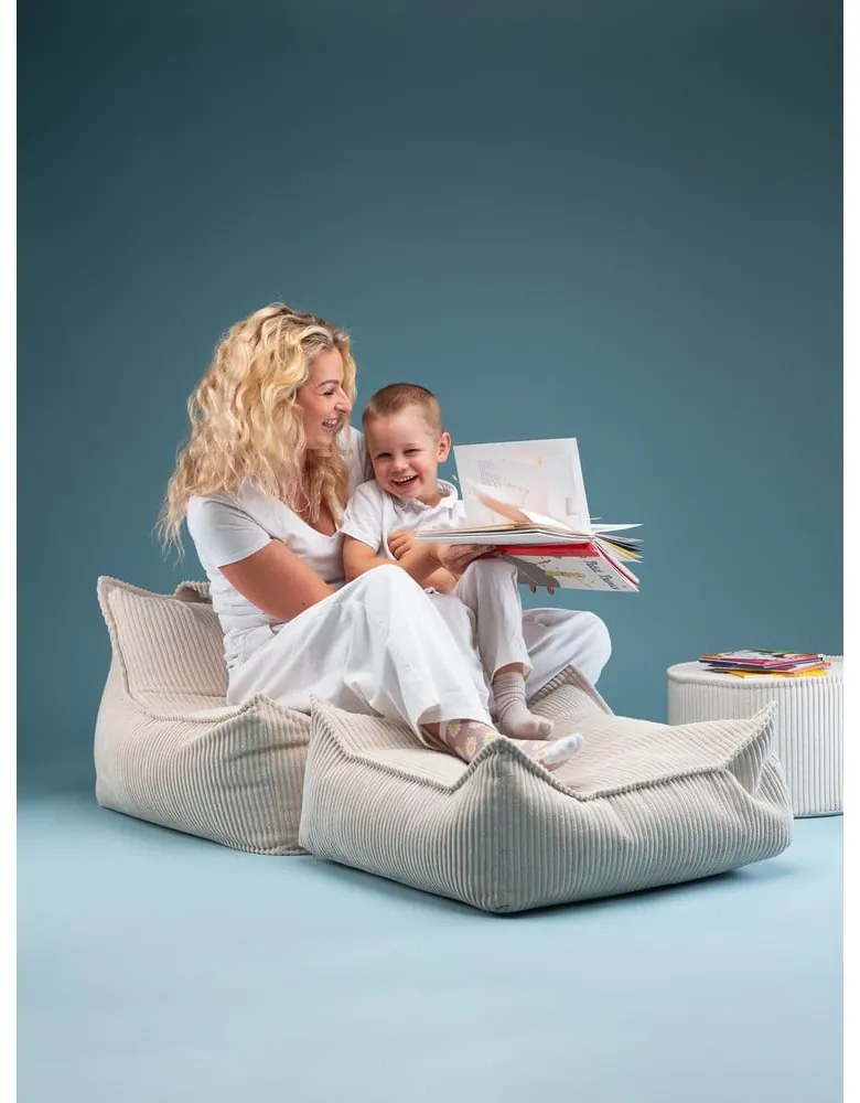 Кремав детски пуф от рипсено кадифе Chair – Wigiwama