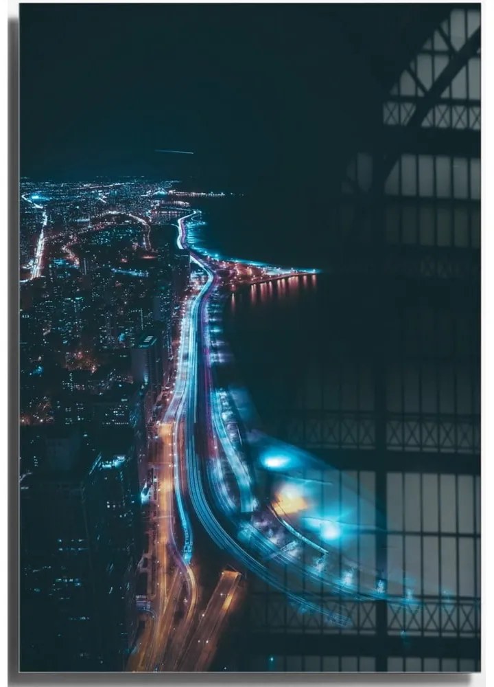 Картина върху стъкло 50x70 cm Night Way - Wallity