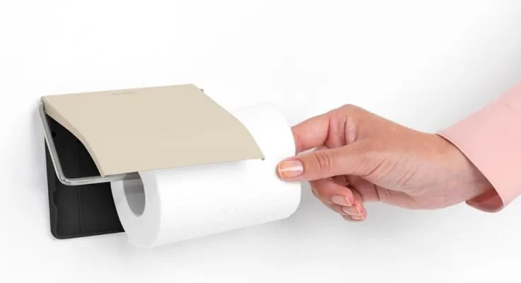 Държач за тоалетна хартия Brabantia ReNew 1006265, Устойчива на корозия, Бежов