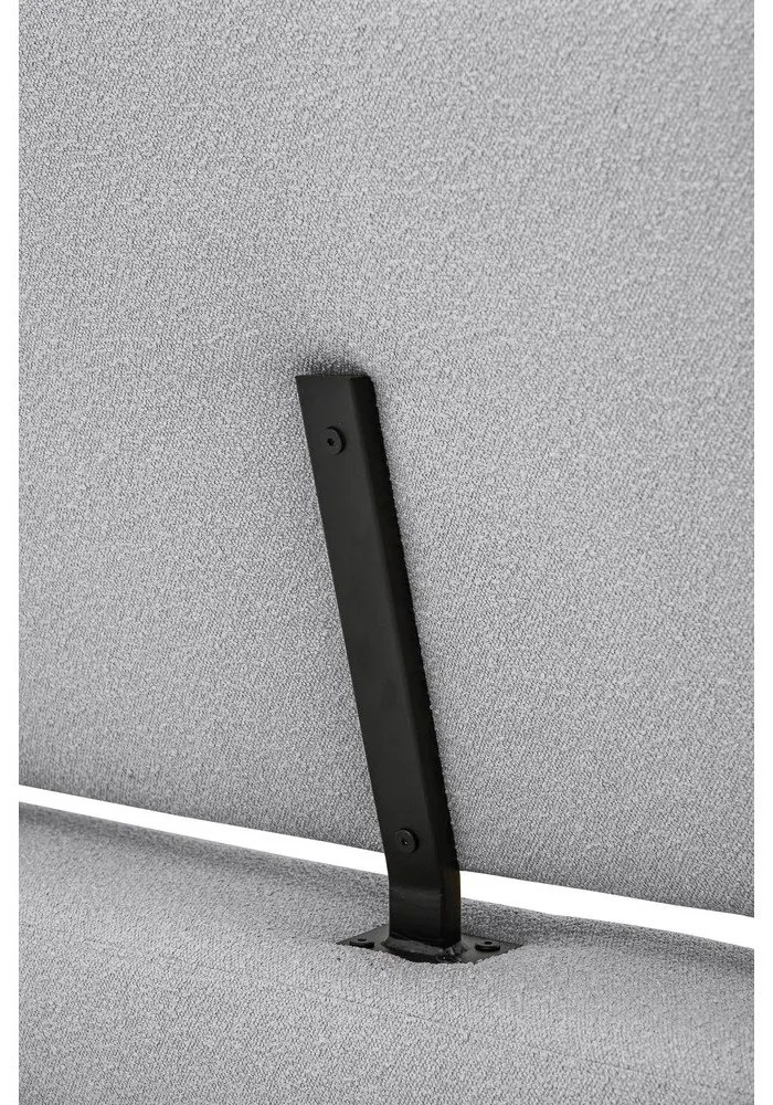 Сиво тапицирано двойно легло с включена подматрачна рамка 180x200 cm Odette – Scandic