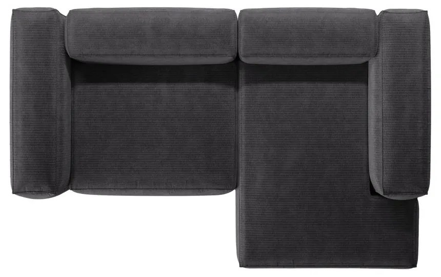 Тъмносив ъглов диван от рипсено кадифе (десен ъгъл) Bergano – Cosmopolitan Design