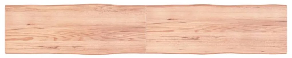 363986 vidaXL Плот за маса светлокафяв 220x40x(2-4) см обработен масивен дъб