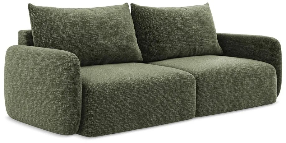 Зелен разтегателен диван с място за съхранение 238 cm Kalena – Makamii