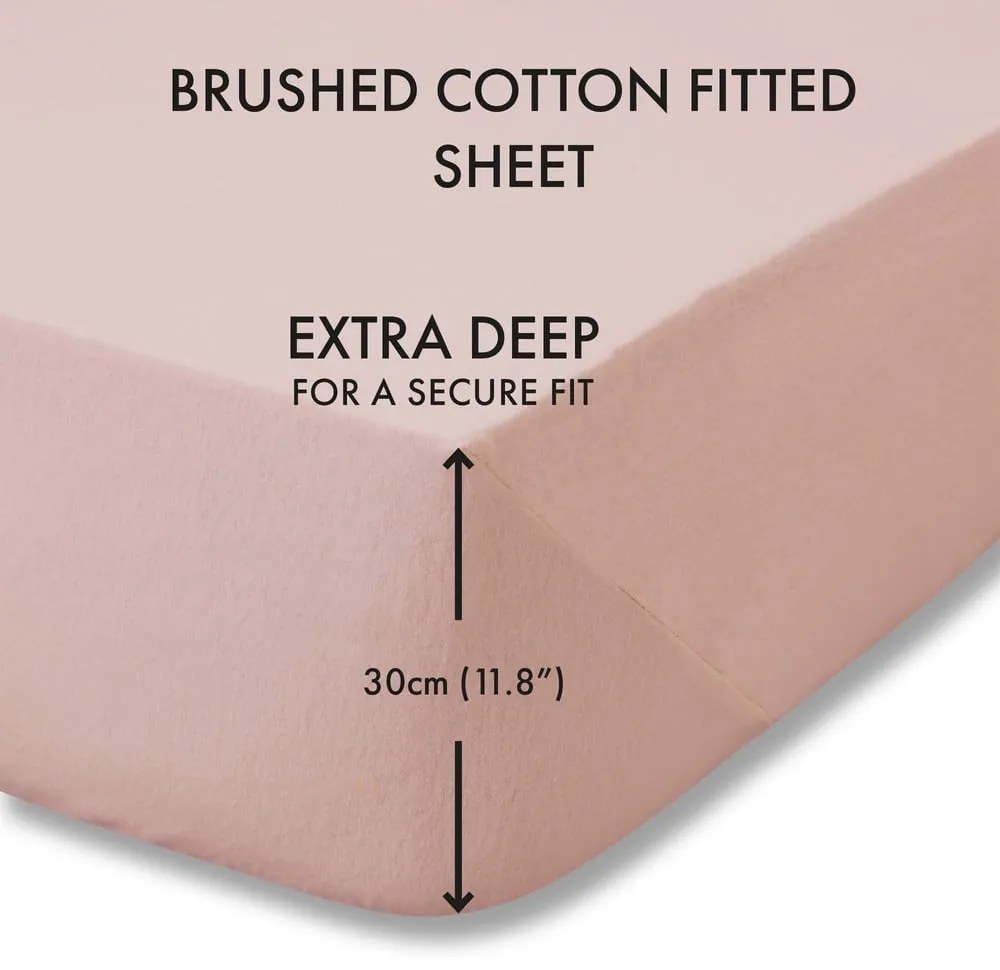 Розов памучен чаршаф 90x190 cm - Catherine Lansfield