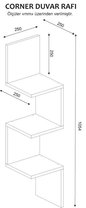 Бяла стенна етажерка с рафтове Corner - Furny Home