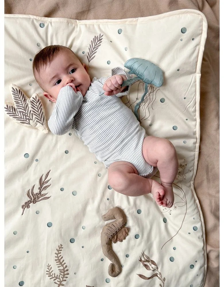 Светложълто детско килимче за игра 80x80 cm Sea Garden – Cam Cam Copenhagen