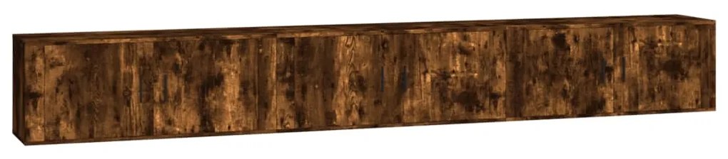 3188379 vidaXL ТВ шкафове със стенен монтаж, 3 бр, опушен дъб, 100x34,5x40 см
