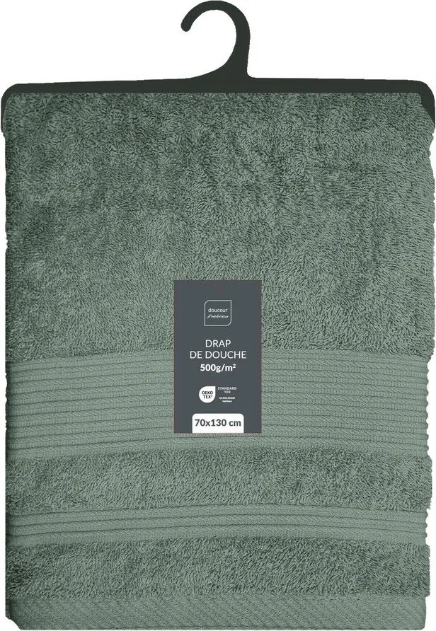 Светлозелена памучна хавлиена кърпа от тери 70x130 cm Tendresse – douceur d'intérieur