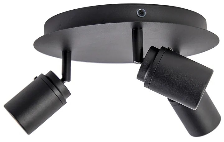 Модерен прожектор за баня черен 3-светлина IP44 - Ducha