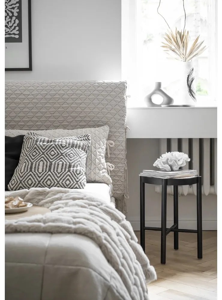 Бежово тапицирано двойно легло и решетка 140x200 cm Sleepy Luna - Miuform