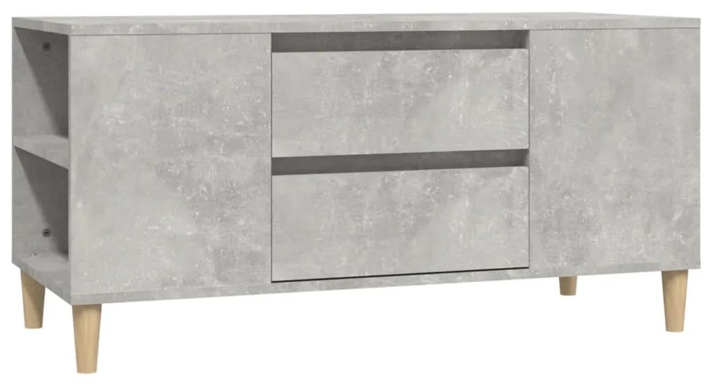 819600 vidaXL ТВ шкаф, бетонно сиво, 102x44,5x50 см, инженерно дърво