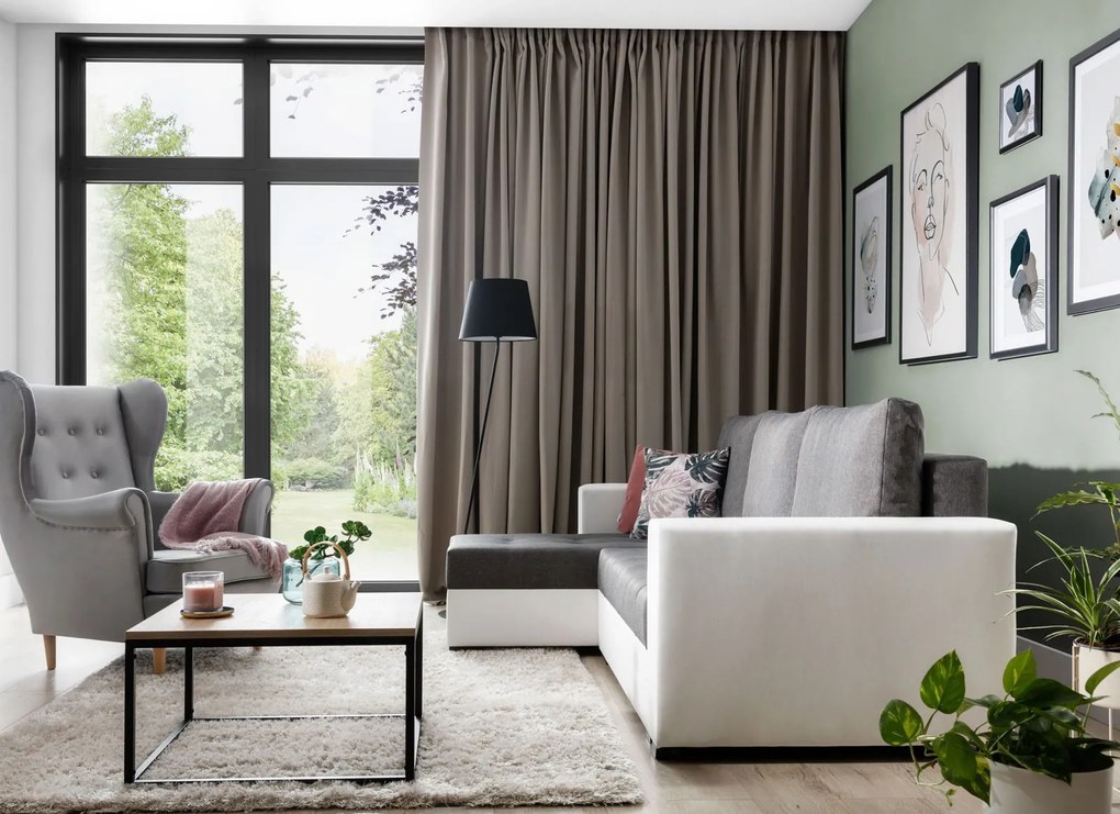 Ъгъл диван Julie-White - Gray