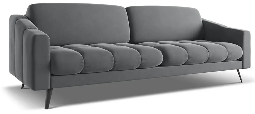 Сив кадифен диван 238 cm Nalu – Makamii