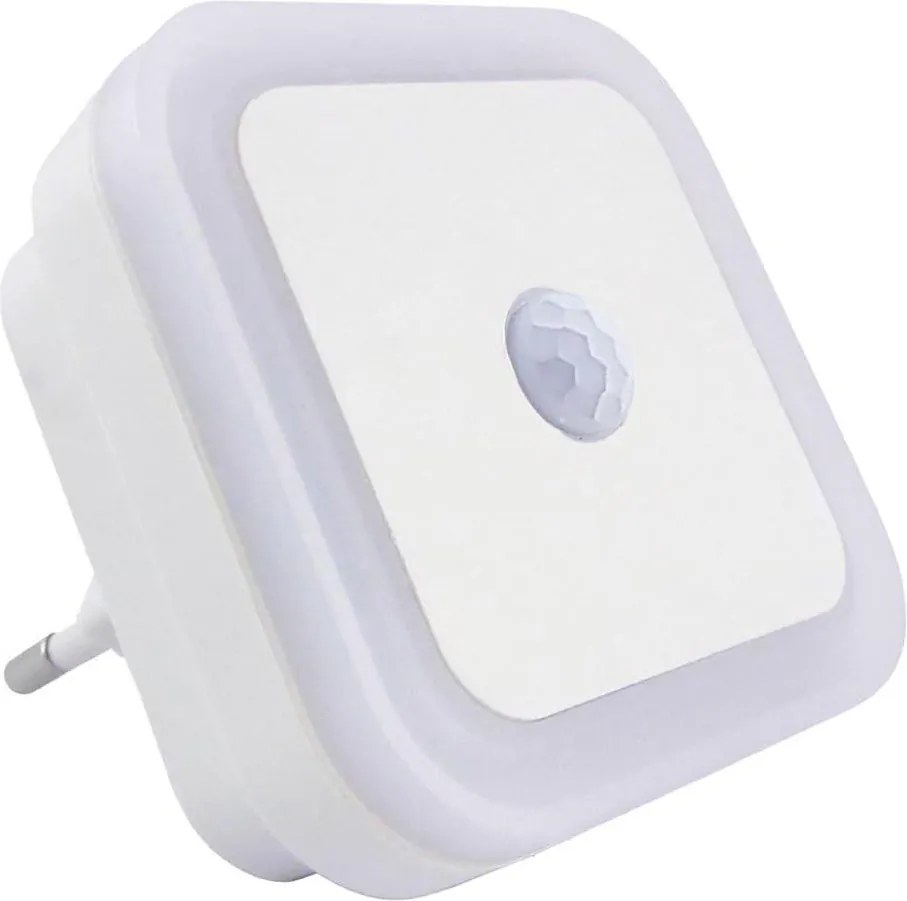 LED нощна лампа с датчик за движение и за здрач, LED/0,5W/230V, бяла