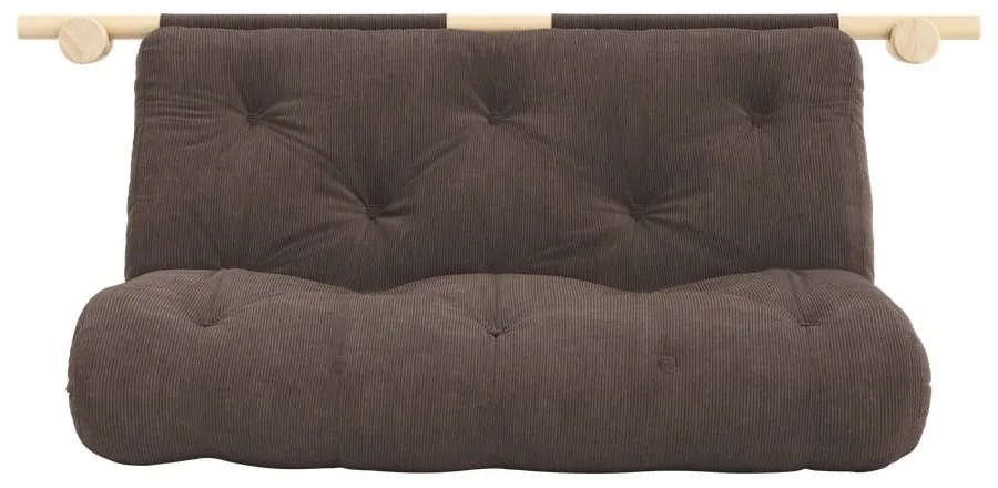 Тъмнокафяв разтегателен диван от рипсено кадифе 135 cm Hooked – Karup Design