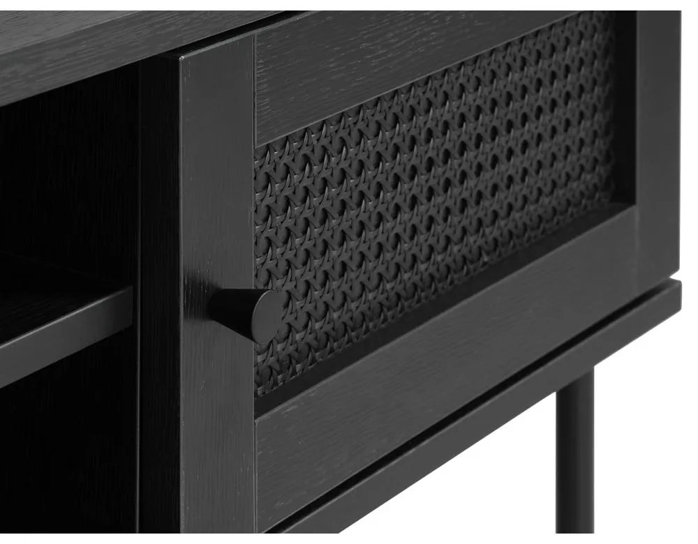 Черна маса за телевизор от дъб 120x43 cm Pensacola - Unique Furniture