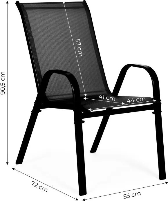 Градински столове за терасата - комплект от 4 броя tmavá sivá