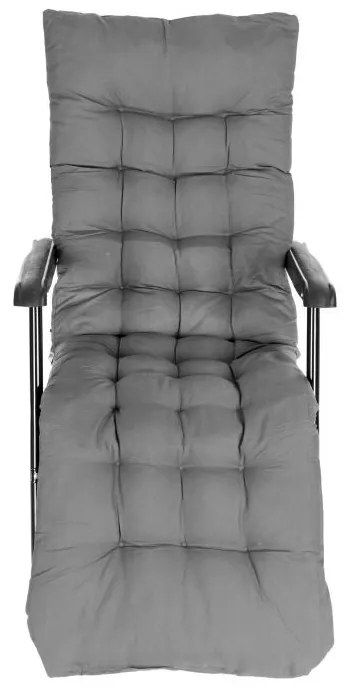 Сива възглавница за градински шезлонг 160 cm