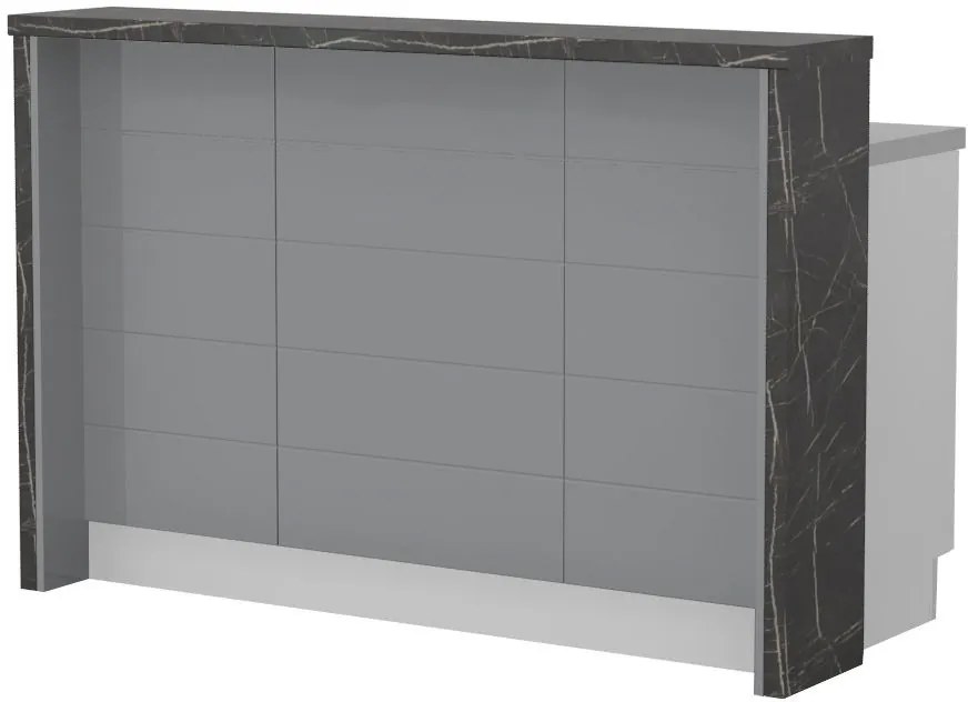 Островна кухненска пейка Hudson-Length: 150 cm.-Gray-Black Stone