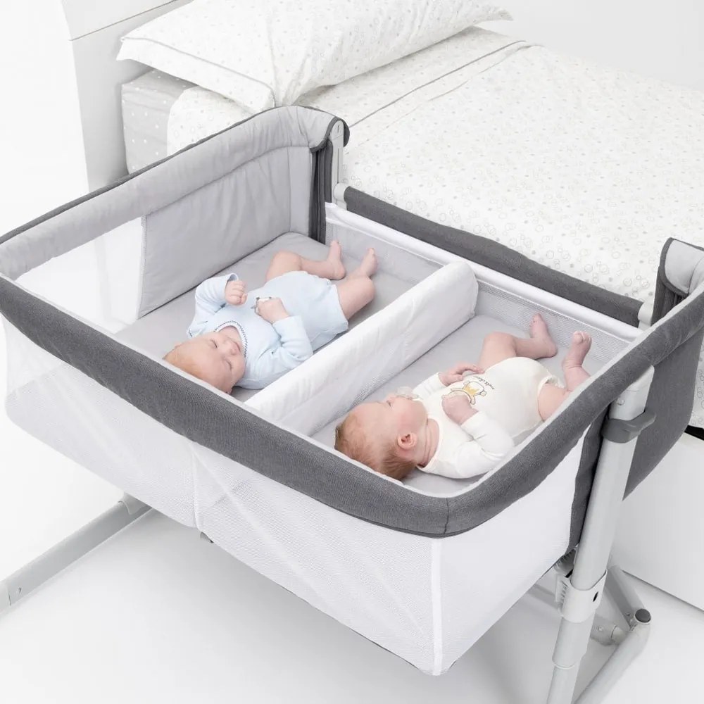 CHICCO Кошара с падаща преграда за близнаци NEXT 2 ME TWIN GREY