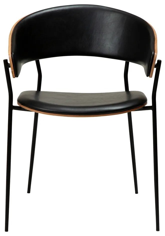 Черен/в тъмно естествен цвят трапезен стол с подлакътници Crib – DAN-FORM Denmark