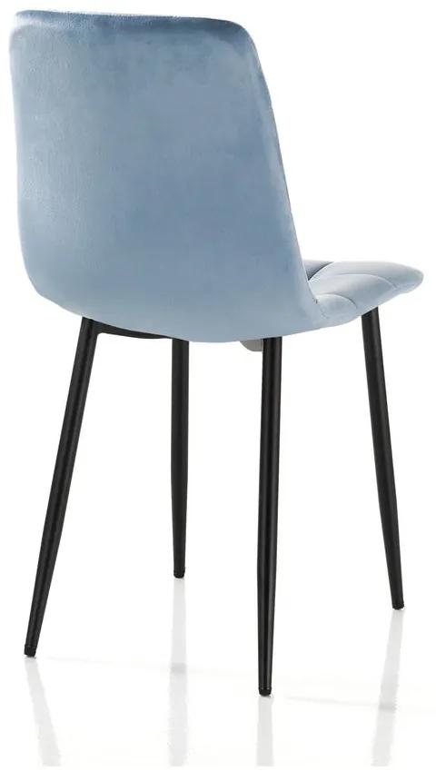 Сини кадифени трапезни столове в комплект от 2 броя Faffy - Tomasucci