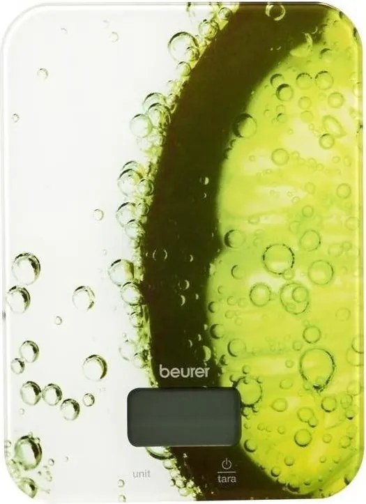 Кухненска везна Beurer KS 19 Fresh, До 5 кг, ТАРА, Сензорно управление, LCD, Стъкло, Ултратънка, Зелен