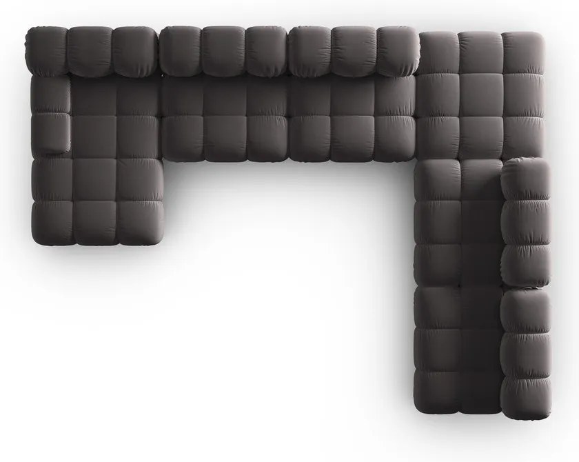 Тъмносив кадифен диван 379 cm Bellis - Micadoni Home