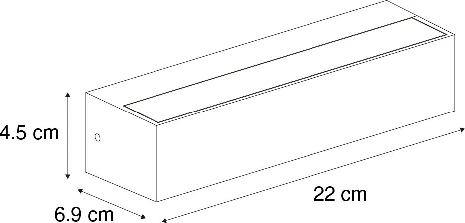 Модерен аплик черен с LED IP65 - Steph