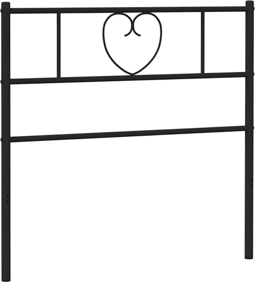 355489 vidaXL Метална резервна табла за легло, черна, 75 см