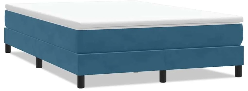 3315829 vidaXL Box Spring легло без матрак Тъмно синьо 140x210 cm кадифе