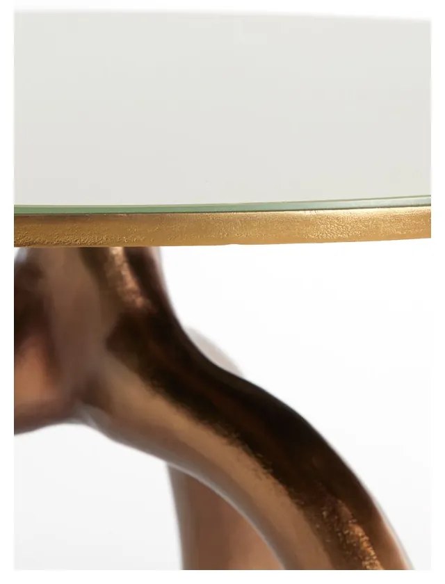 Стъклена кръгла масичка за кафе в бронзово и бежово ø 76 cm Mello - Light &amp; Living